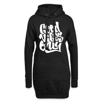 Paroles cool - Sweat-shirt à capuche long Femme - noir - Devant