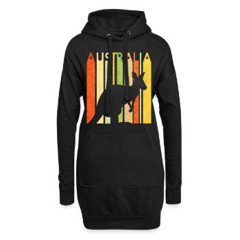 Kangourou rétro - Sweat-shirt à capuche long Femme - noir - Devant