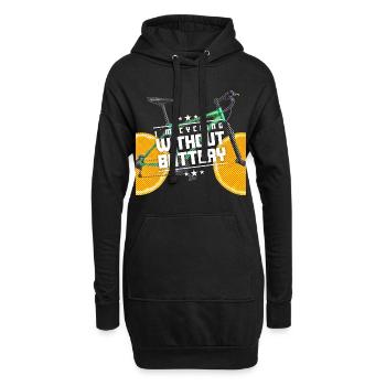 Je fais du vélo sans batterie Vélo avec des oranges - Sweat-shirt à capuche long Femme - noir - Devant