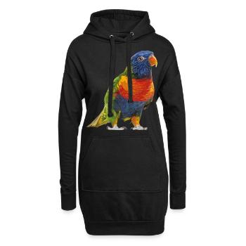 Regenbogen lori - Hoodie-Kleid - Schwarz - Vorne