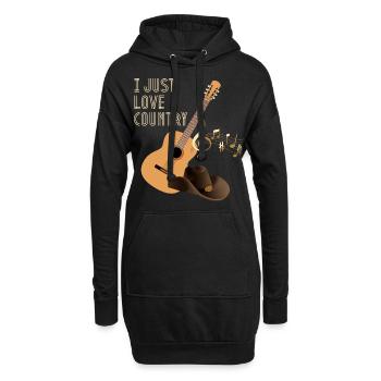 Country Music Spruch, Country Gitarre - Hoodie-Kleid - Schwarz - Vorne