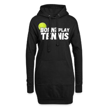 tennis / Tennis / Tennis spieler / Tennis Spielen - Hoodie-Kleid - Schwarz - Vorne