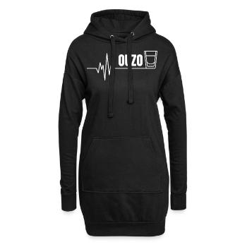 Ouzo disant pour les Grecs Un ouzo par jour - Sweat-shirt à capuche long Femme - noir - Devant