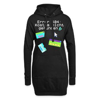 Error 404,kostüm nicht gefunden, karneval, Kostüm - Hoodie-Kleid - Schwarz - Vorne