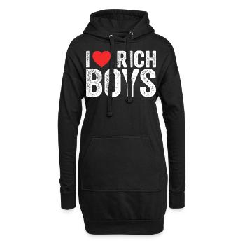 Ich liebe Rich Boys T-Shirts I Herz Rich Boys Lustig - Hoodie-Kleid - Schwarz - Vorne