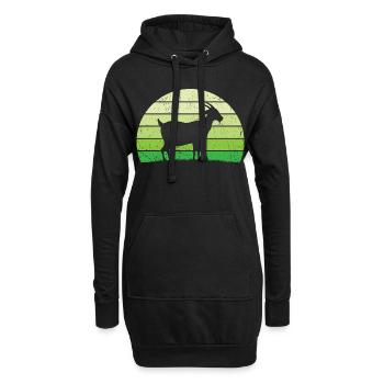 retro chèvres t-shirt chèvre - Sweat-shirt à capuche long Femme - noir - Devant