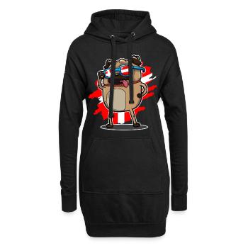 DENMARK PUG SHIRT - Sweat-shirt à capuche long Femme - noir - Devant