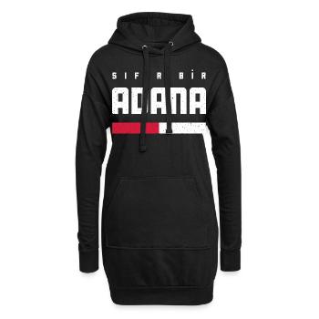 Adana 01 - Hoodie-Kleid - Schwarz - Vorne
