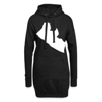 Drapeau de carte du Libéria - Sweat-shirt à capuche long Femme - noir - Devant
