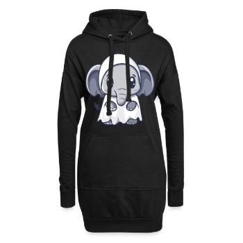 Mammut Halloween Comic Geist - Hoodie-Kleid - Schwarz - Vorne