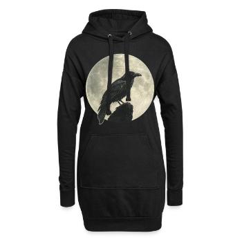Corbeau - Sweat-shirt à capuche long Femme - noir - Devant
