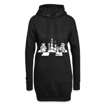 Pièce d'échecs d'échecs - Sweat-shirt à capuche long Femme - noir - Devant