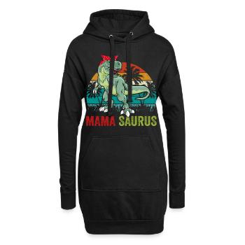 Mamasaurus T Rex dinosaure Drôle Maman Famille - Sweat-shirt à capuche long Femme - noir - Devant