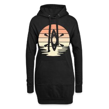 Kajak Design Retro - Hoodie-Kleid - Schwarz - Vorne