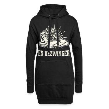Alpenüberquerung Oberstdorf Meran E5 Fernwanderweg - Hoodie-Kleid - Schwarz - Vorne