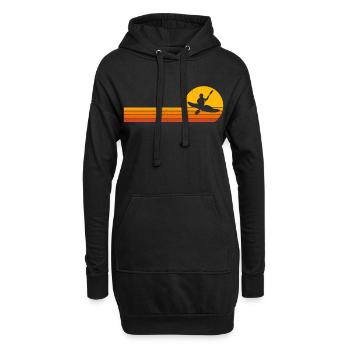 Kajak Kanu sunrise kajakfahren paddelboot - Hoodie-Kleid - Schwarz - Vorne