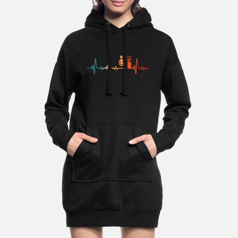Programmierer Retro Herzschlag Informatiker code Hoodie-Kleid