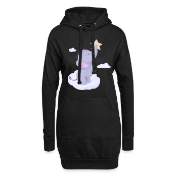 Baby Elephant Drôle De T-shirt Doux Idée Cadeau - Sweat-shirt à capuche long Femme - noir - Devant