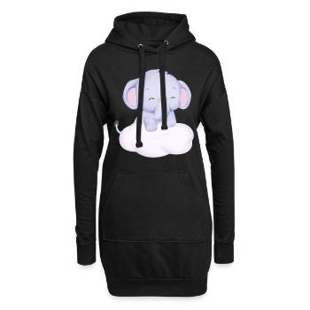 Baby Elephant Drôle De T-shirt Doux Idée Cadeau - Sweat-shirt à capuche long Femme - noir - Devant