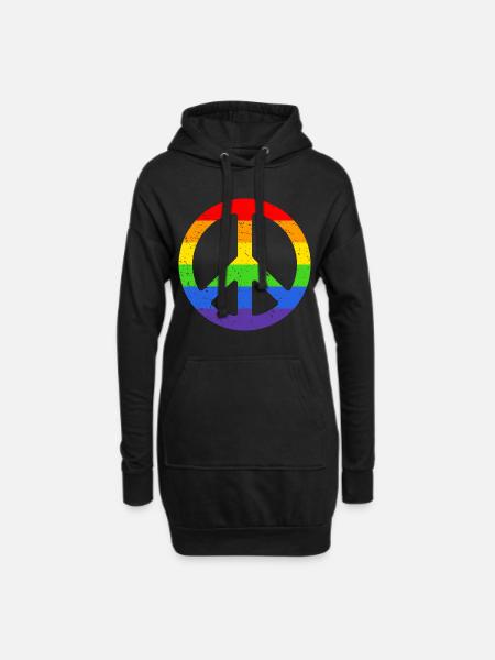 lgbt - Hoodie-Kleid - Schwarz