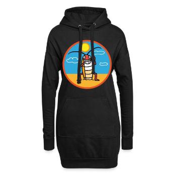 Cafard sur la plage en train de bronzer - Sweat-shirt à capuche long Femme - noir - Devant