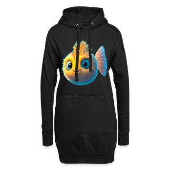 süßer Baby Kugelfisch - Hoodie-Kleid - Schwarz - Vorne