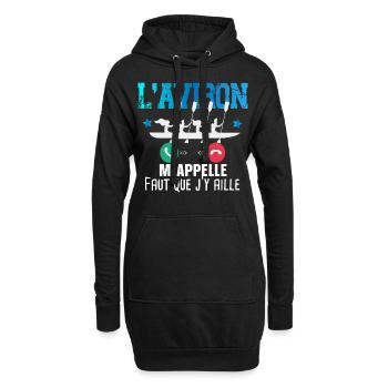 Aviron Kayak Canoë Rafting Rameur Cadeau Humour - Sweat-shirt à capuche long Femme - noir - Devant