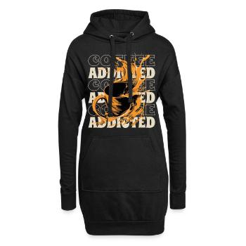 Kaffee Kaffeesüchtig Kaffeetrinker Kaffeetasse - Hoodie-Kleid - Schwarz - Vorne