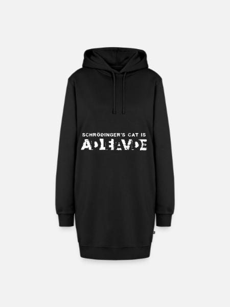 Schrödinger Katze - Hoodie-Kleid - Schwarz