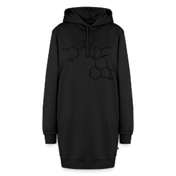 LSD Molekül Struktur - Hoodie-Kleid - Schwarz - Vorne - AI Model Female 172 light (172cm)