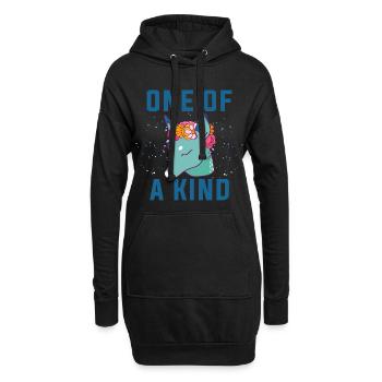 Einzigartig. Einzigartiger Dow.Magische Geschenke.Hirsch. Fohlen - Hoodie-Kleid - Schwarz - Vorne