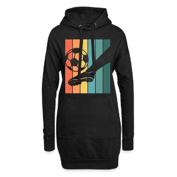 Retro Fußballer T-Shirt Fußballer Fußballer - Hoodie-Kleid - Schwarz - Vorne