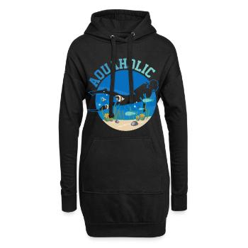 Plongée sous-marine - Sweat-shirt à capuche long Femme - noir - Devant