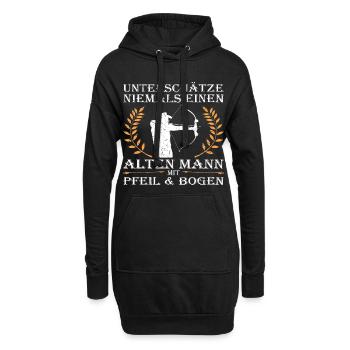 Bogenschießen, Bogensport, Bogenschütze, Archery - Hoodie-Kleid - Schwarz - Vorne