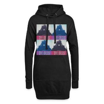 paris eiffel - Hoodie-Kleid - Schwarz - Vorne