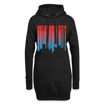 Oklahoma City Skyline Gradient - Hoodie-Kleid - Schwarz - Vorne