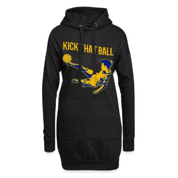 Slogan du football - Sweat-shirt à capuche long Femme - noir - Devant