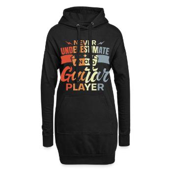 Never Underestimate An Old Guitar Player - Hoodie-Kleid - Schwarz - Vorne