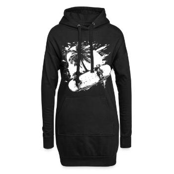 Dessin de skateboard - Sweat-shirt à capuche long Femme - noir - Devant