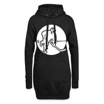 Eishockeyspieler Zeichnung - Hoodie-Kleid - Schwarz - Vorne