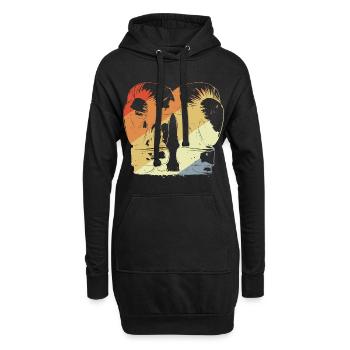 Boxhandschuhe Retro - Hoodie-Kleid - Schwarz - Vorne