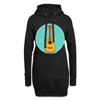 Ukulele Illustration - Hoodie-Kleid - Schwarz - Vorne