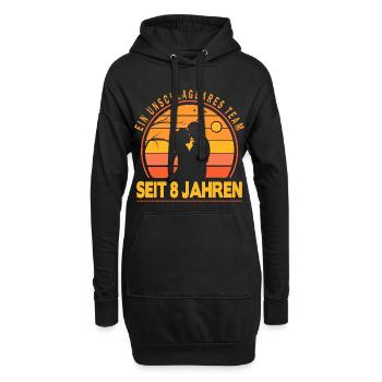 8 Jahre Unschlagbares Team Liebesgeschenk Paar - Hoodie-Kleid - Schwarz - Vorne