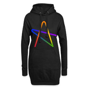 Rainbow A Stern Geschenk - Hoodie-Kleid - Schwarz - Vorne