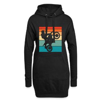 Motocross Retro Motorsport - Sweat-shirt à capuche long Femme - noir - Devant