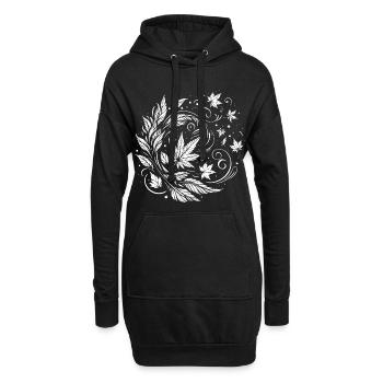 Herbstblätter im Wind Design – Fall Vibes - Hoodie-Kleid - Schwarz - Vorne