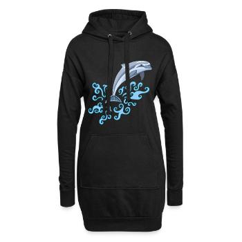 Der Sprung des Delfins - Hoodie-Kleid - Schwarz - Vorne
