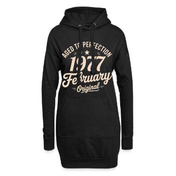 Février 1977 - February 1977 - Sweat-shirt à capuche long Femme - noir - Devant