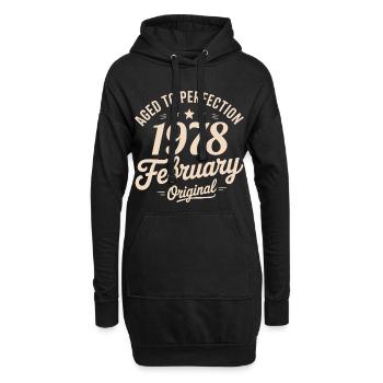 Février 1978 - February 1978 - Sweat-shirt à capuche long Femme - noir - Devant
