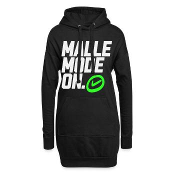 Mallemodus An – Grafik mit grünem Haken - Hoodie-Kleid - Schwarz - Vorne